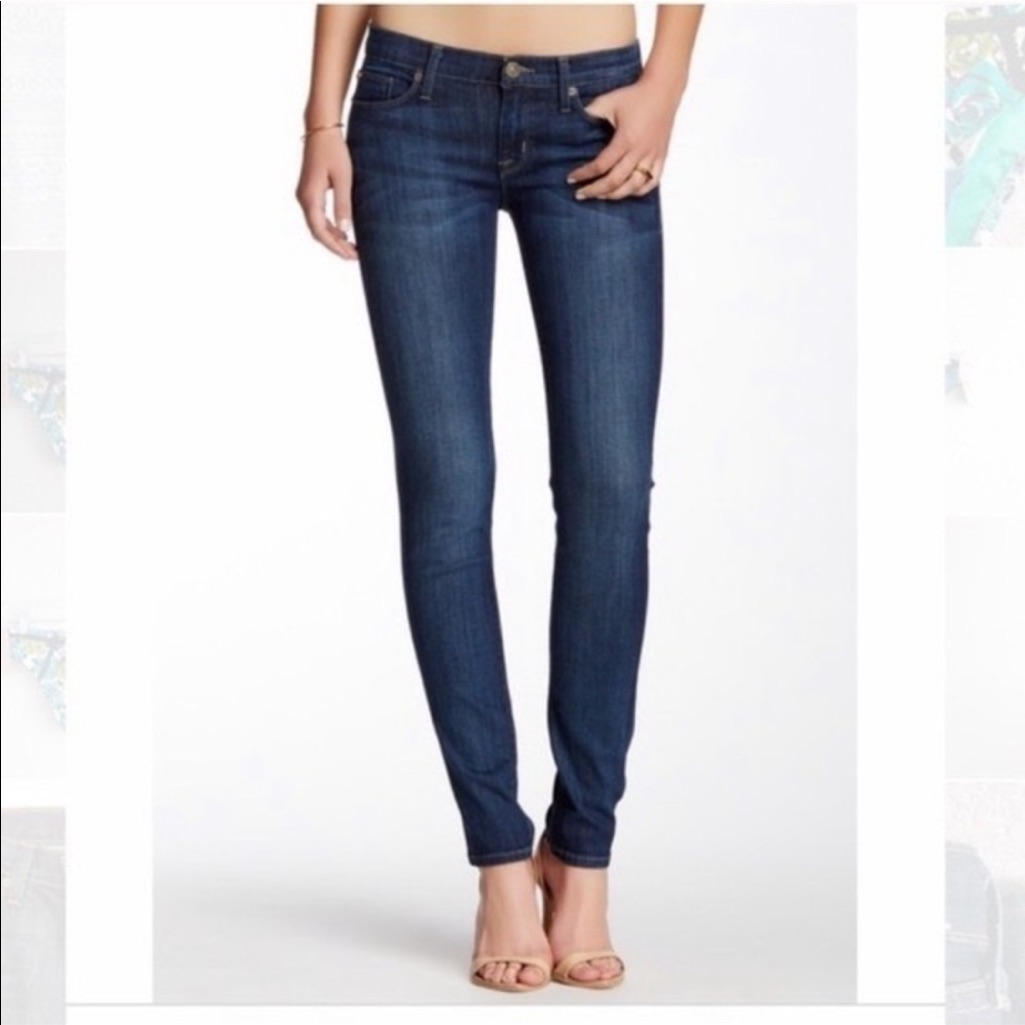 Hudson Dark Wash Voig Colette Mid Rise Skinny Stretch Jeans